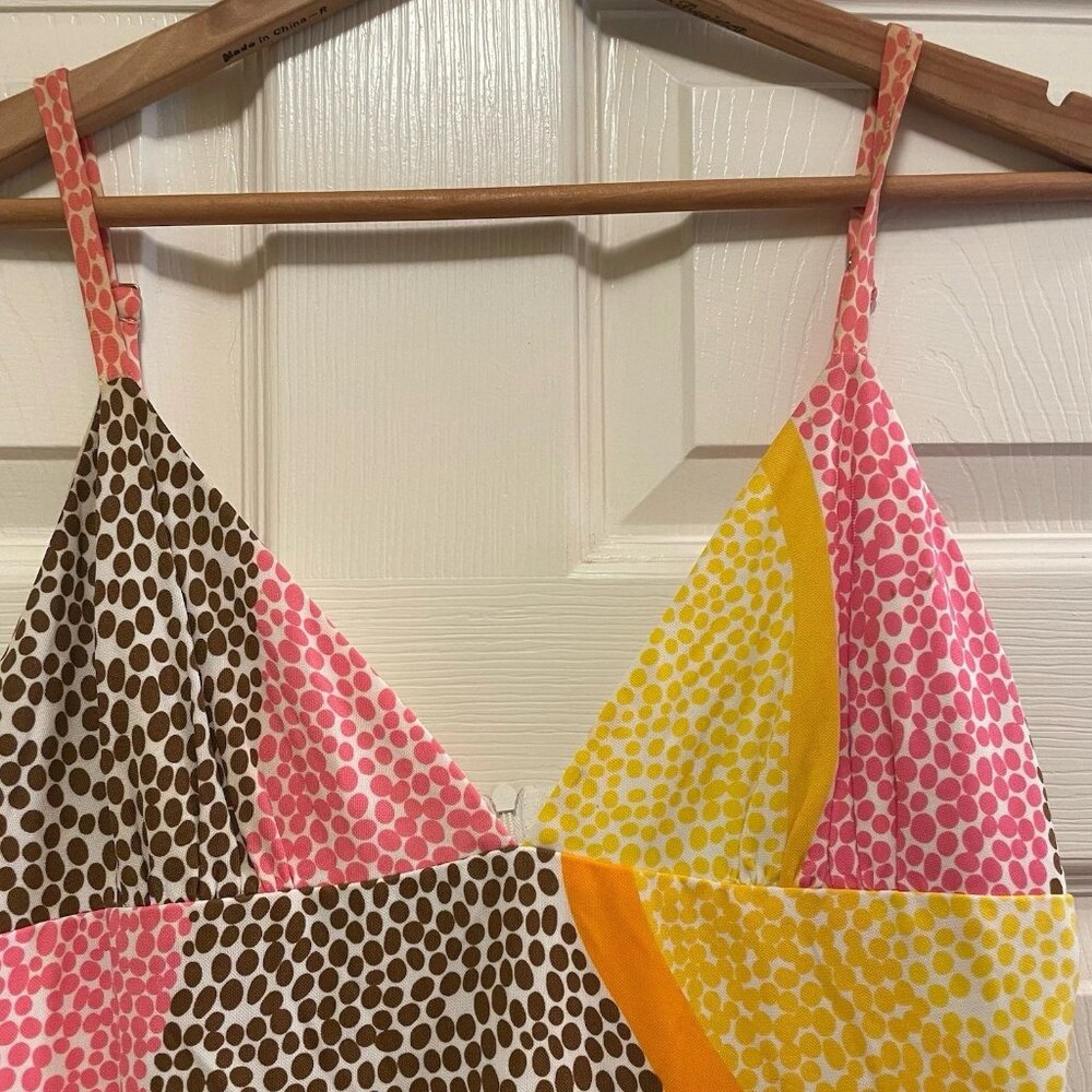 TRINA TURK Multicolor Abstract Adjustable Spaghetti Strap Mini Sundress Sz 10 - Picture 3 of 8